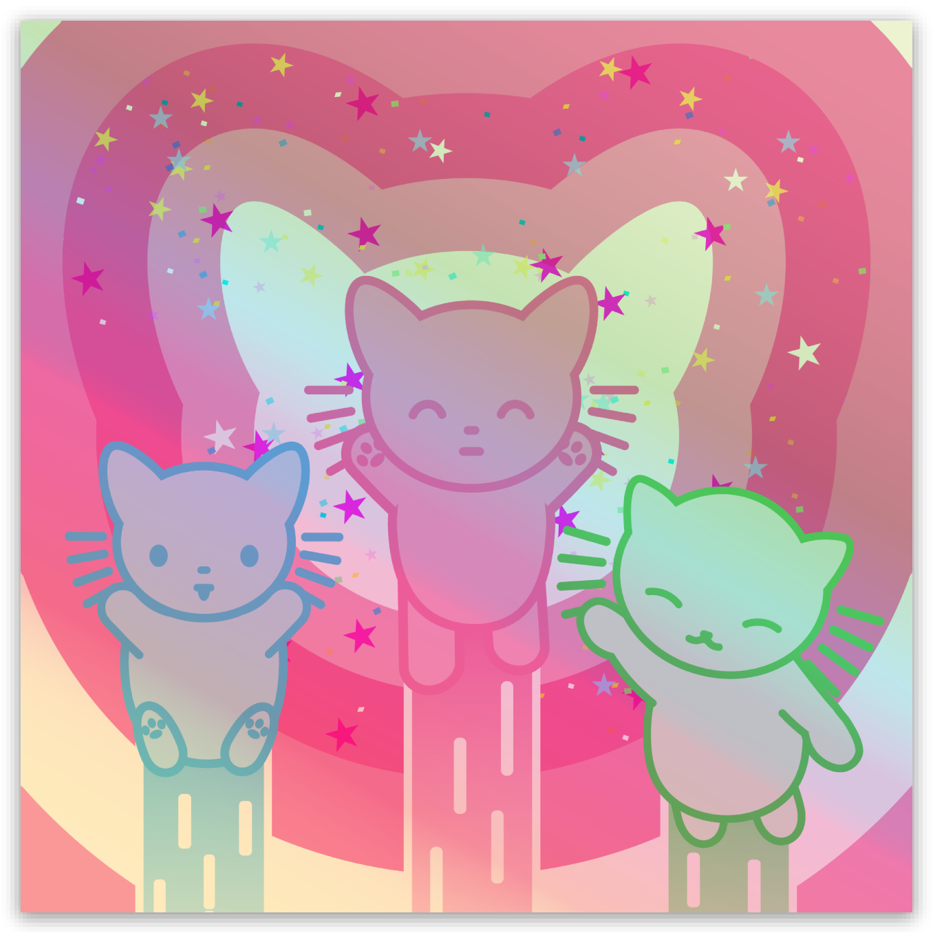 Powerpuff Cats Holo Sticker