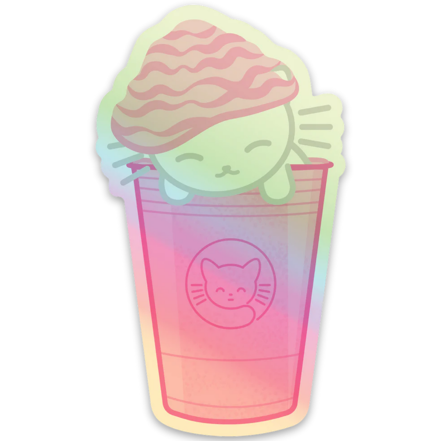 Holo Pink Drink Sticker