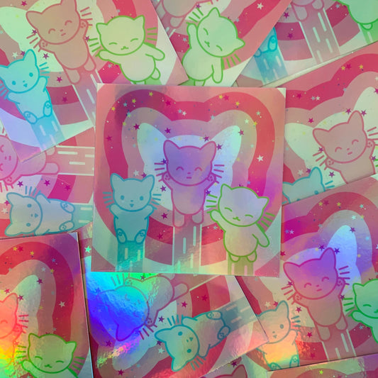 Powerpuff Cats Holo Sticker